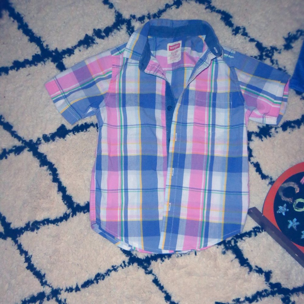 2/$9Wranglers Kids Short Sleeve Button Up